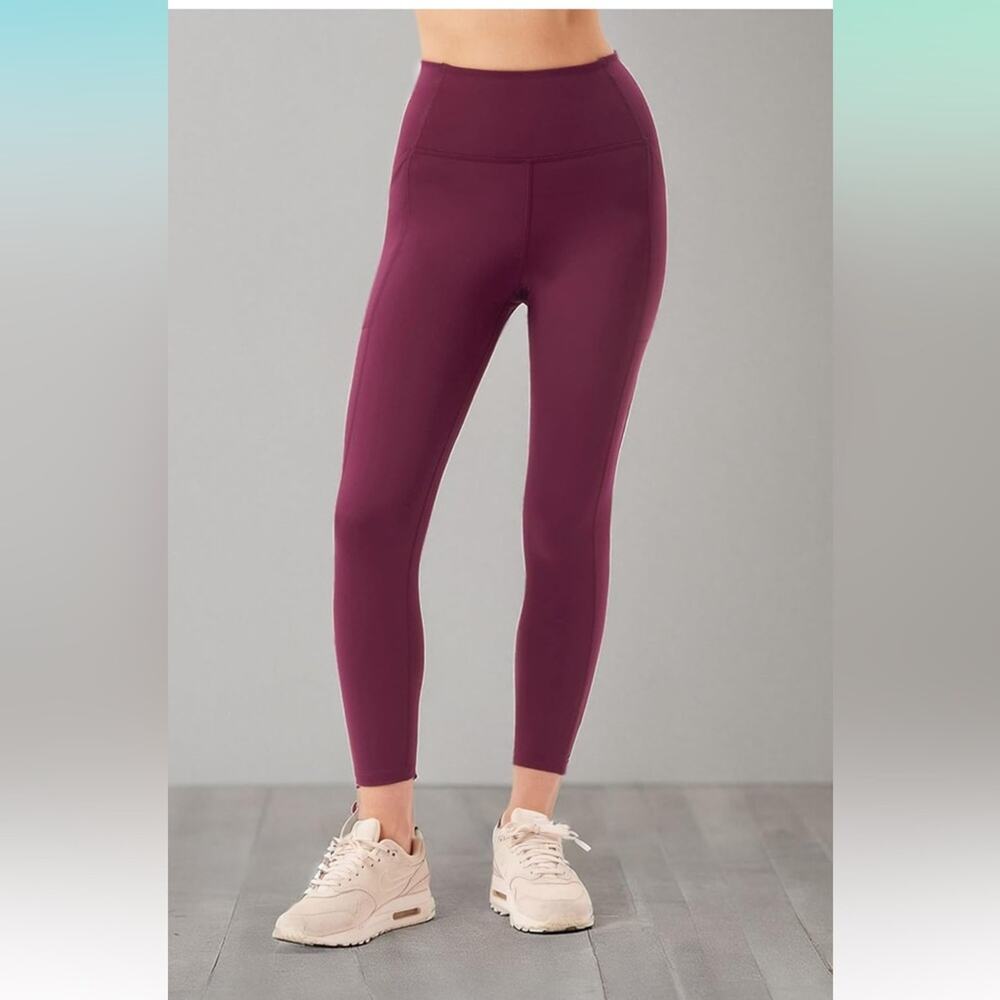 Girlfriend Collective Hugh Rise Compression Leggings with Pockets Plum Purple